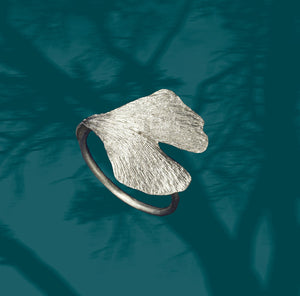 Ginkgo Ring -925 sterling silber